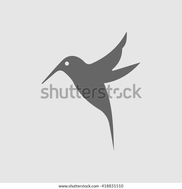 Hummingbird Vector Icon Bird Simple Isolated Stock Vector (Royalty Free ...