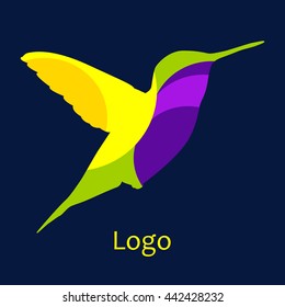 Hummingbird vector icon. color logo