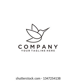 Hummingbird vector line art, colibri wall art design minimal bird line logo icon illustration, suitable for your design need, logo, illustration, animation, etc.