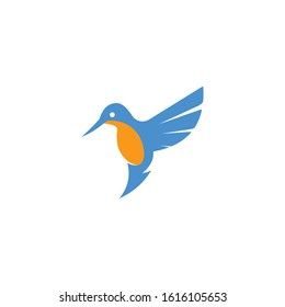 Hummingbird vector logo design. Bird vector logo design.