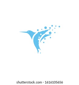 Hummingbird vector logo design. Bird vector logo design.