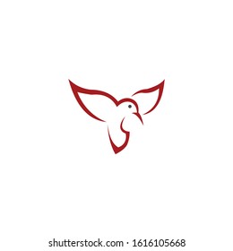 Hummingbird vector logo design. Bird vector logo design.