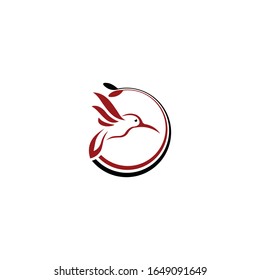 Hummingbird vector logo design. Bird vector logo design.