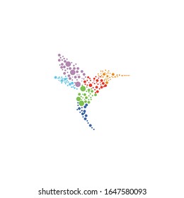 Hummingbird vector logo design with mosaic design style...