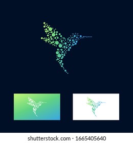 Hummingbird vector logo design with mosaic effect style