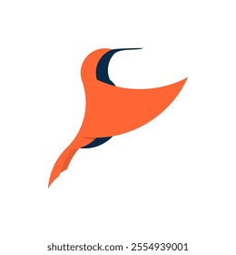 Hummingbird vector. Hummingbird logo. Humming bird flying backward