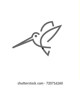 Hummingbird vector logo strong linear modern illustration for your business art
