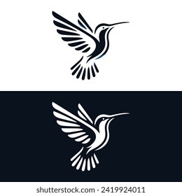 Hummingbird vector logo template. Isolated on white background.