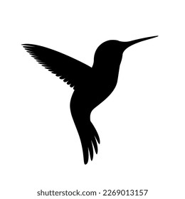 Hummingbird Vector silhouette black on white background