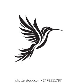 hummingbird vector silhouette design on white background 