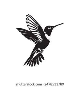 hummingbird vector silhouette design on white background 