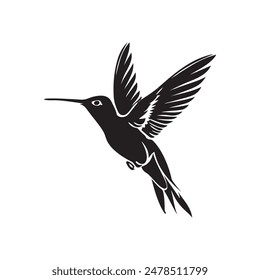 hummingbird vector silhouette design on white background 