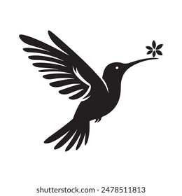 hummingbird vector silhouette design on white background 