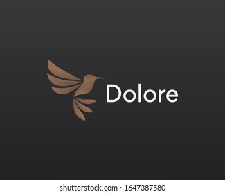 Hummingbird vector symbol logotype. Colibri gradient colors logo icon sign.