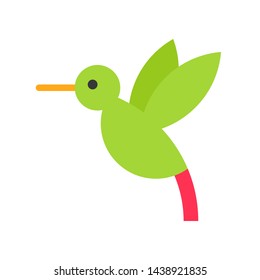 Hummingbird vector, tropical related flat design icon