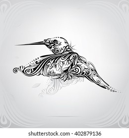 tribal hummingbird drawing