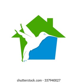 Hummingbird, Wall Decoration Logo Template