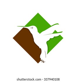 Hummingbird, Wall Decoration Logo Template