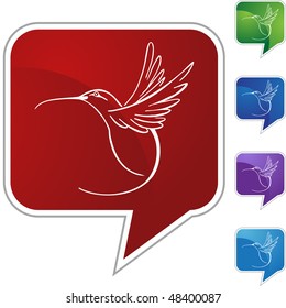 Hummingbird web button isolated on a background