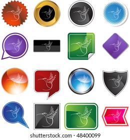 Hummingbird web button isolated on a background