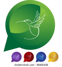 Botón web de Hummingbird aislado en el fondo