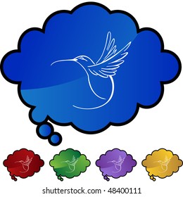 Hummingbird web button isolated on a background