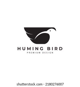 hummingbird with wings silhouette logo vector icon symbol illustration design