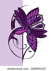 Hummingbirds isolated. Trendy vector print.Colibri