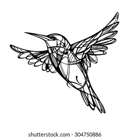 Hummingbirds. Isolated vector.