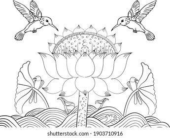 Hummingbirds like to suck nectar from flowers that are upside down.