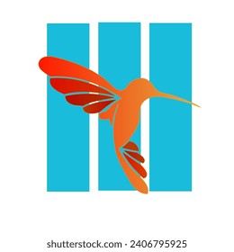 The hummingbirds logo with gold lines is simple and elegant, worth it for trademark logos and screen printing designs on t-shirts, sweaters, etc.