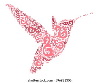 Hummingbirds shape vector design illustration
