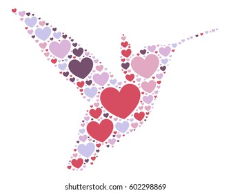 Hummingbirds shape vector design illustration