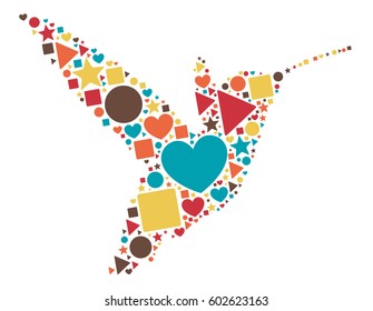 Hummingbirds shape vector design illustration