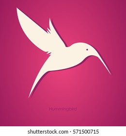 Hummingbirds. Silhouette of birds on a light background. Paper 
