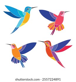 Hummingbirds, Vector files can be used in creative work. Including the production of various media and various publications.