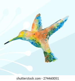  Hummingbirds Watercolor