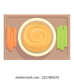 Hummus breakfast icon cartoon vector. Food paste. Restaurant vegetable