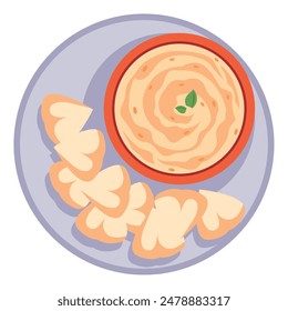 diseño aislado del bocadillo del día del humus