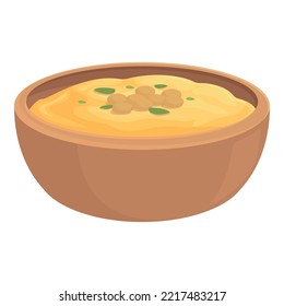 Hummus falafel icon cartoon vector. Pita bread. Bean snack