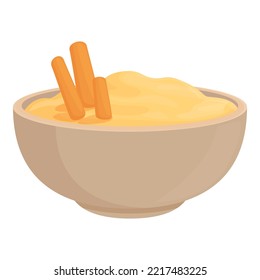 Hummus food icon cartoon vector. Plate olive. Salad snack