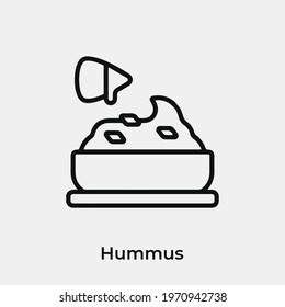 hummus icon vector. Linear style sign for mobile concept and web design. hummus symbol illustration. Pixel vector graphics - Vector.