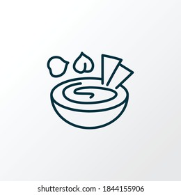 Hummus jar icon line symbol. Premium quality isolated sauce element in trendy style.