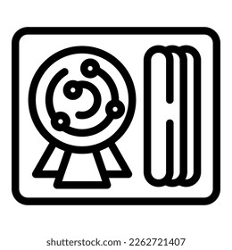 Hummus menu icon outline vector. Meal snack. Vegetable plate