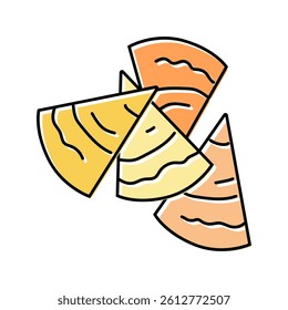 hummus with pita chips color icon vector. hummus with pita chips sign. isolated symbol illustration