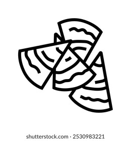 hummus with pita chips line icon vector. hummus with pita chips sign. isolated contour symbol black illustration