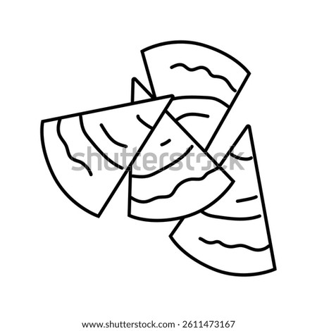 hummus with pita chips line icon vector. hummus with pita chips sign. isolated contour symbol black illustration