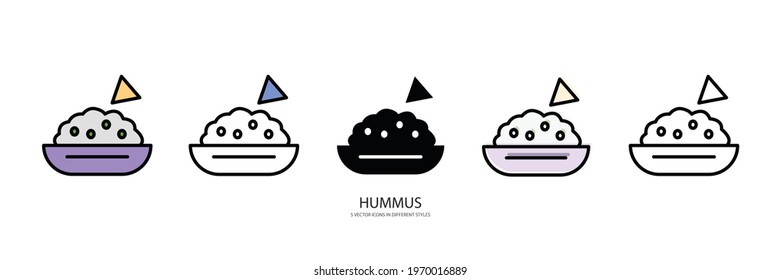 hummus set vector type icon