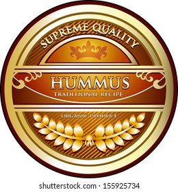 Hummus Traditional Recipe Vintage Label