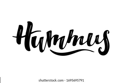 Hummus vector text, hand drawn lettering